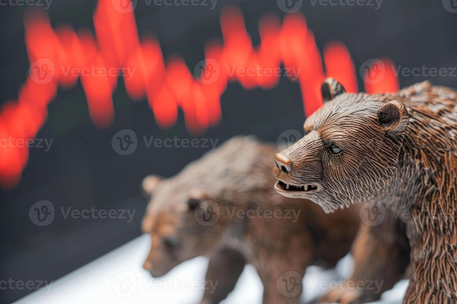 Declining Bears stock market graph. Generate Ai photo