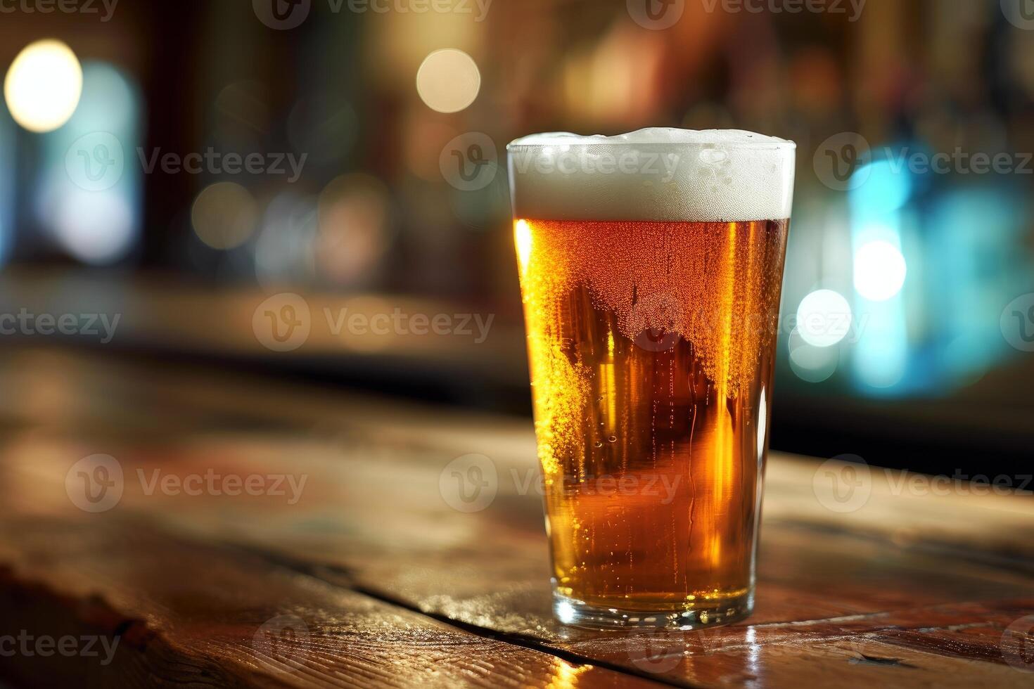 Cylindrical Beer pint glass. Generate Ai photo
