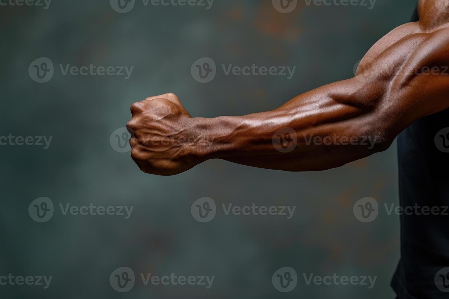 Powerful Biceps hands muscle. Generate Ai photo