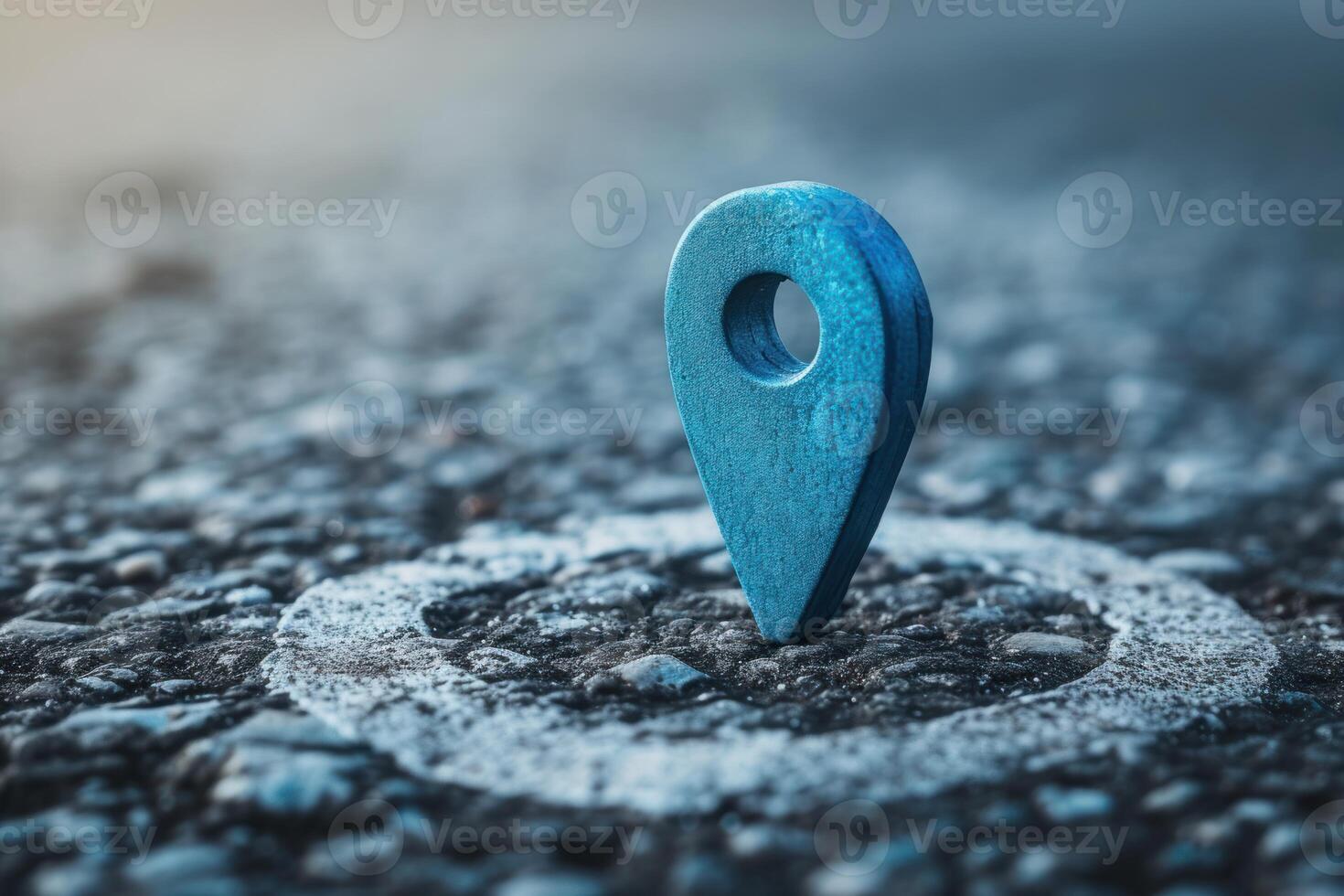 3d map pin on textured road surface photo
