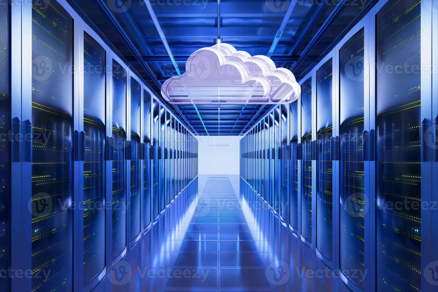 Cloud computing data center concept photo