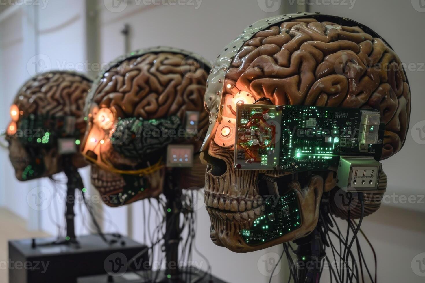Futuristic artificial intelligence brain models photo