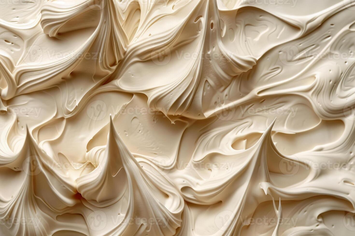 High resolution image of smooth whipped cream swirls and peaks photo