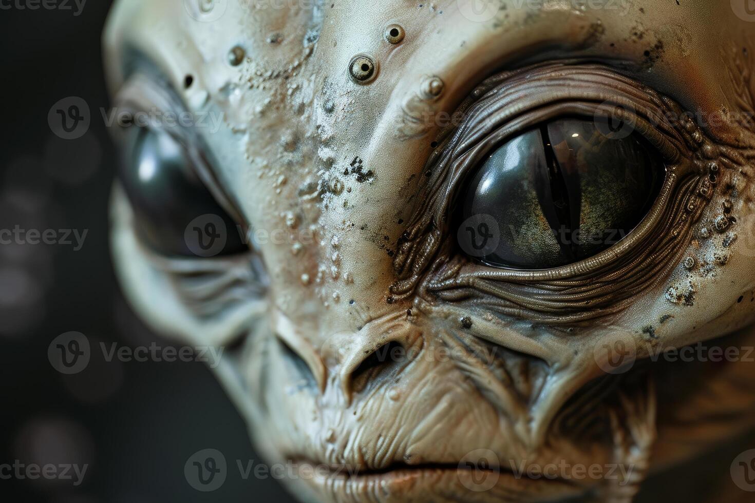 Glowing Alien head. Generate Ai photo