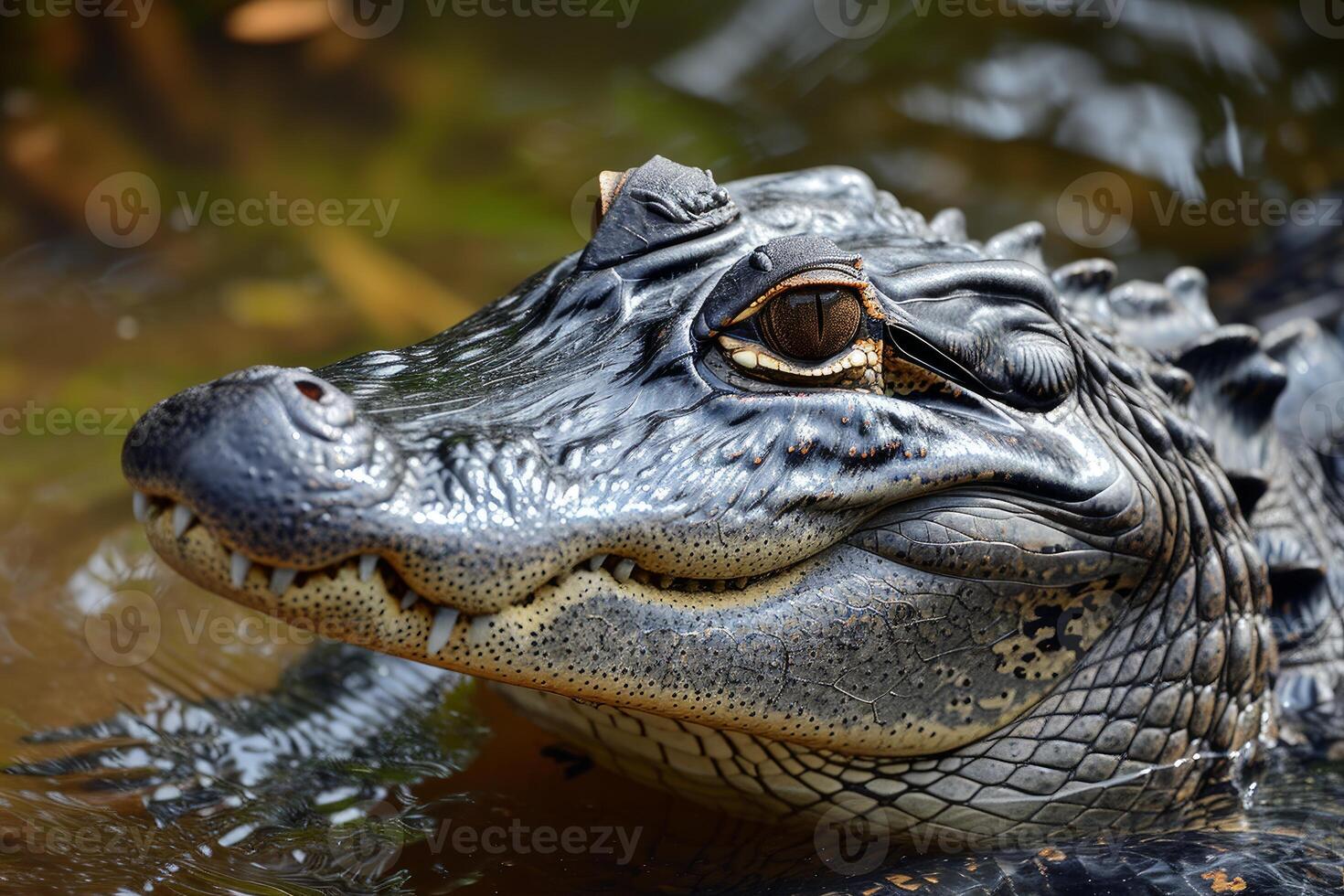 Textured Alligator head. Generate Ai photo
