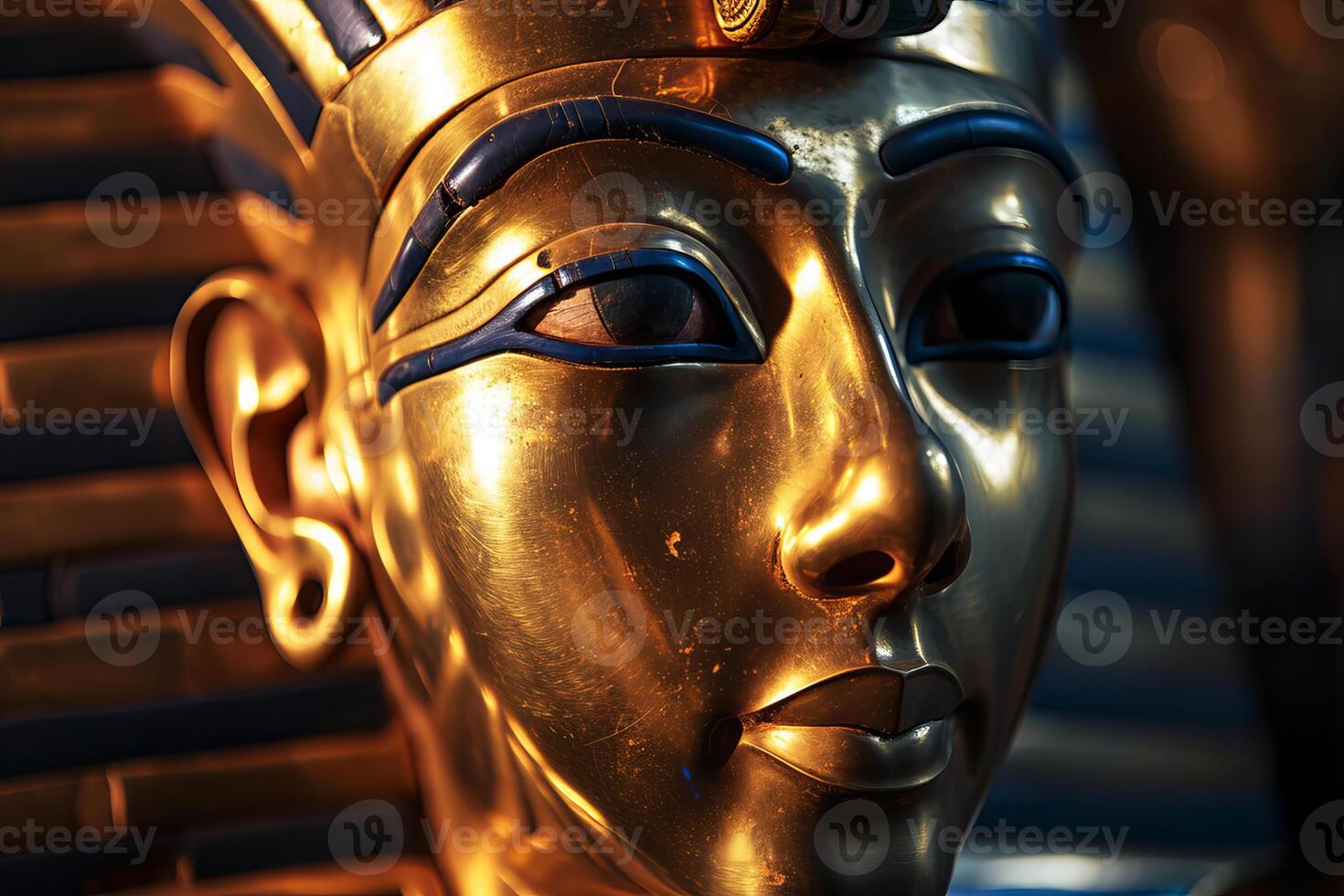 Timeless Ancient Egyptian king golden mask. Generate ai photo