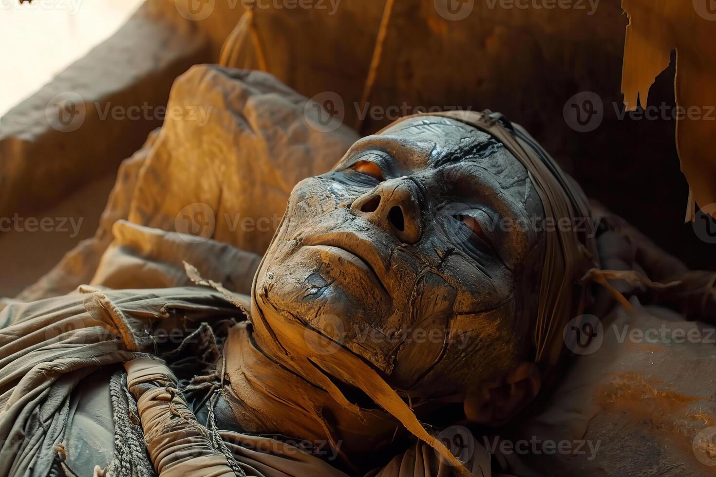 Cryptic Ancient mummy. Generate Ai photo