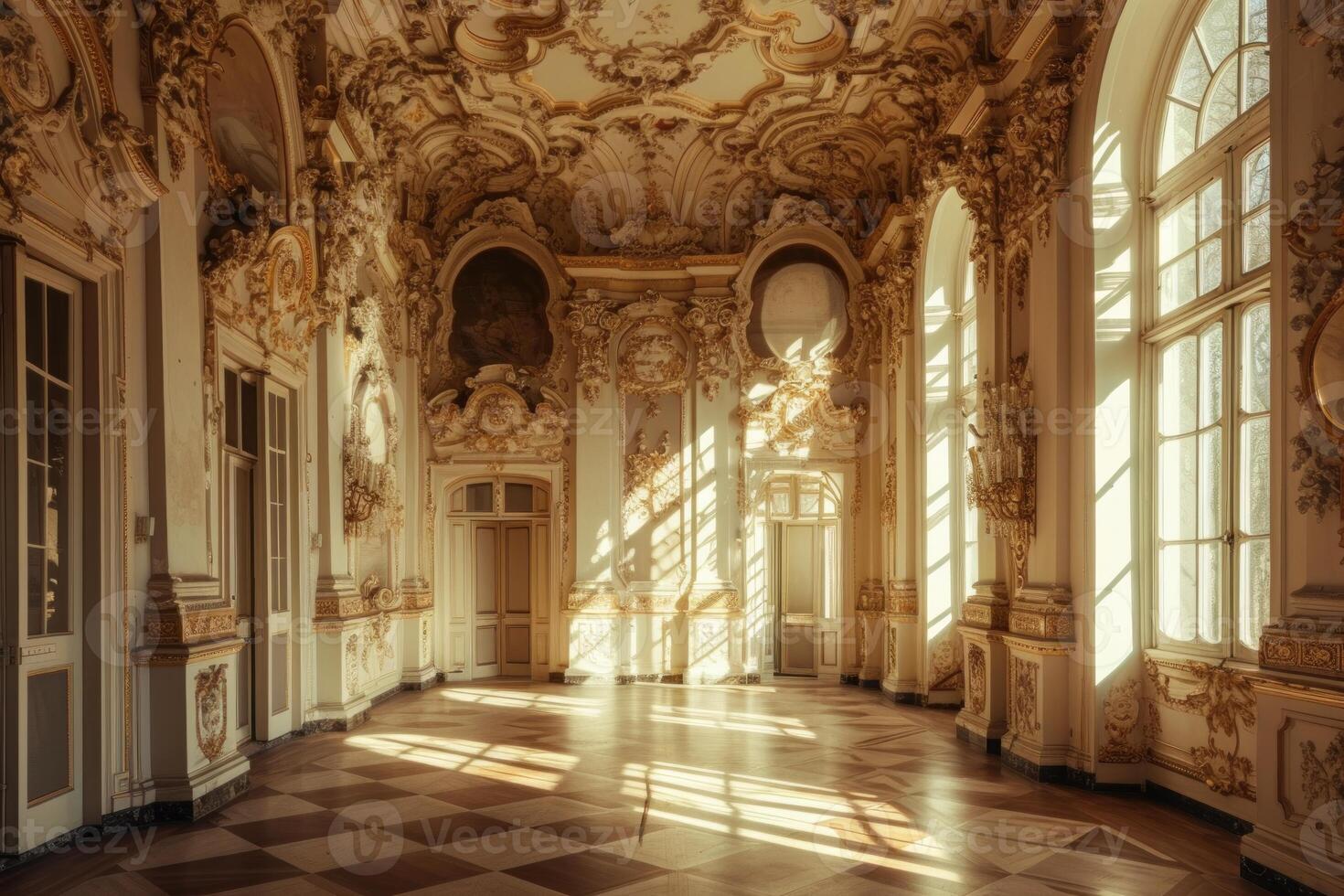 Luxurious Baroque interior. Generate Ai photo