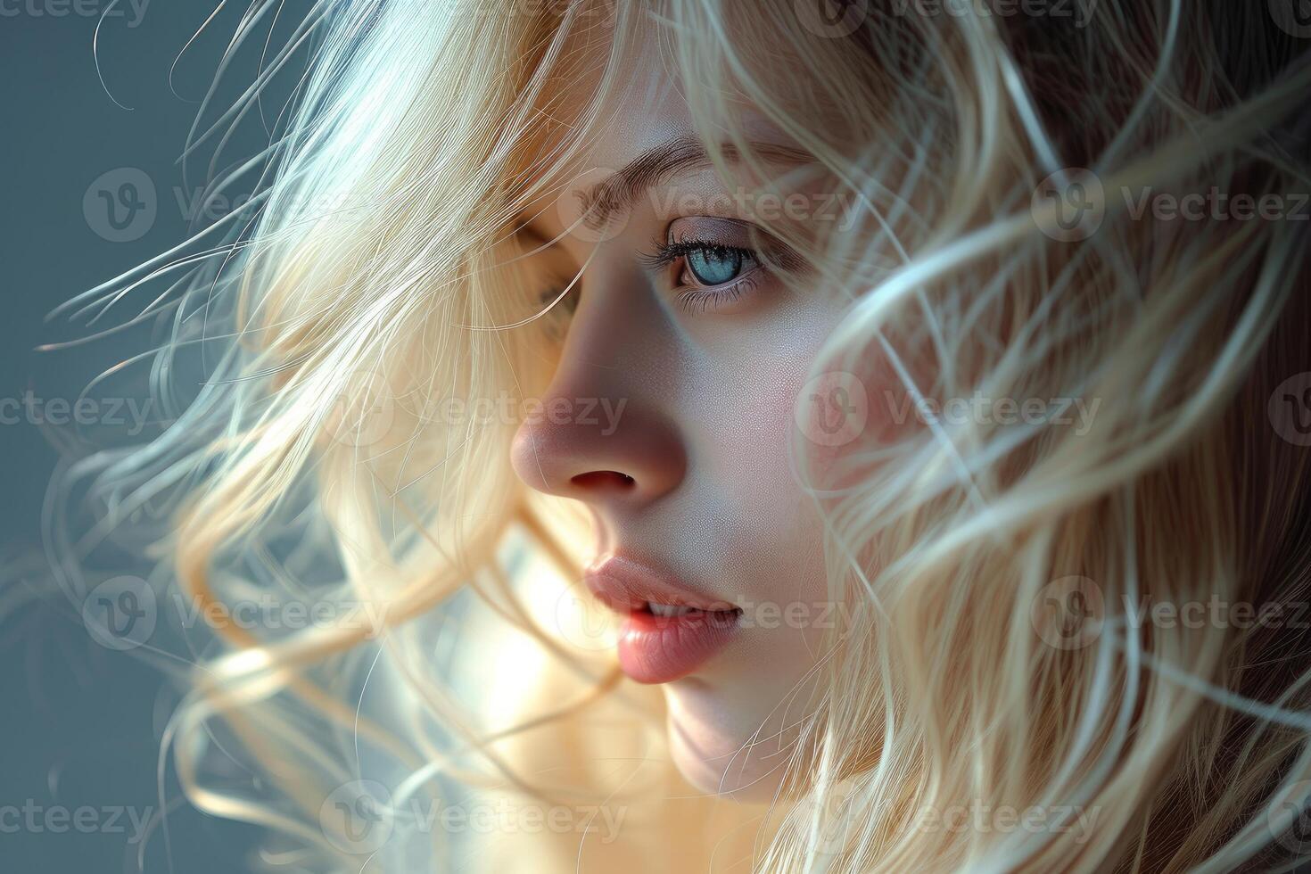 Enchanting Beautiful adult blondie woman shot. Generate Ai photo