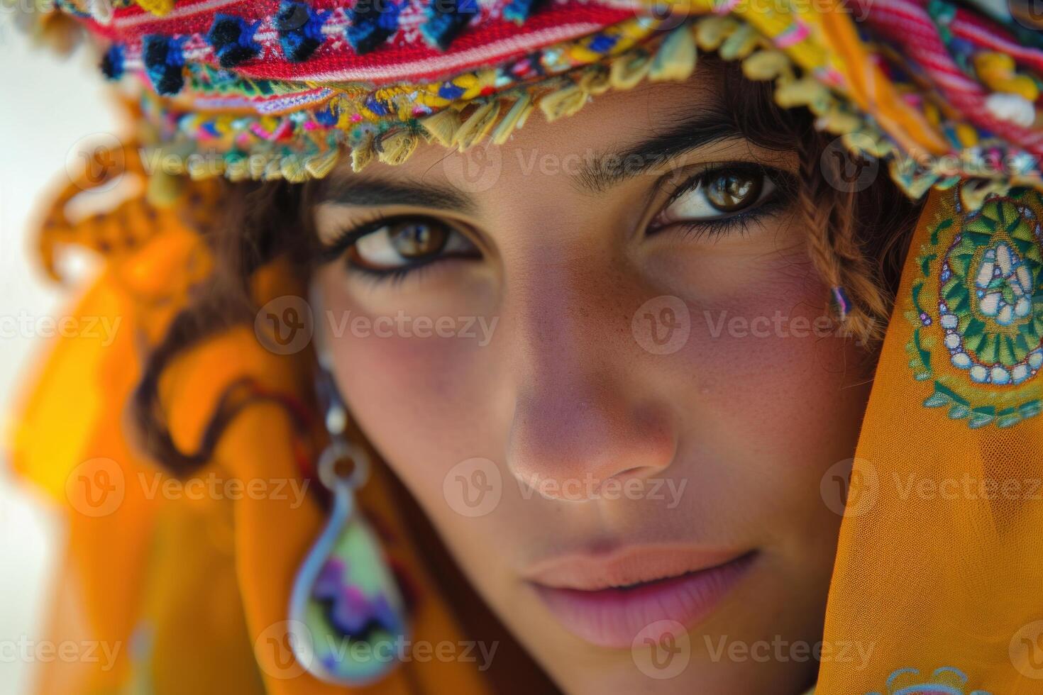 Colorful Berber female traditional. Generate Ai photo