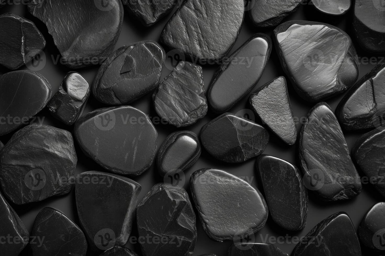 Mysterious Black stones background. Generate Ai photo