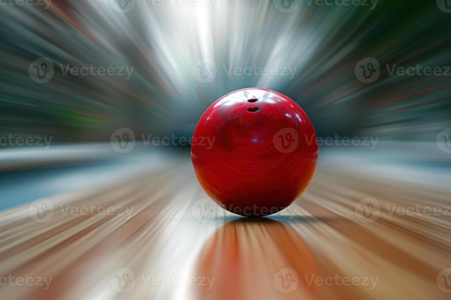 Speedy bowling ball on alley photo