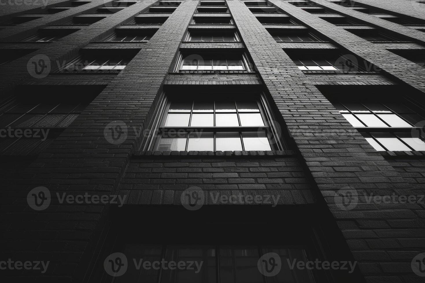 Urban geometry - high contrast black and white building facade photo