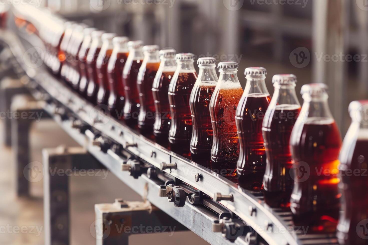 Bottling line for beverage production photo