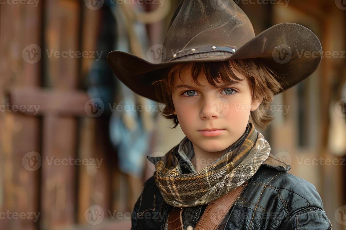 Young cowboy in the wild west photo