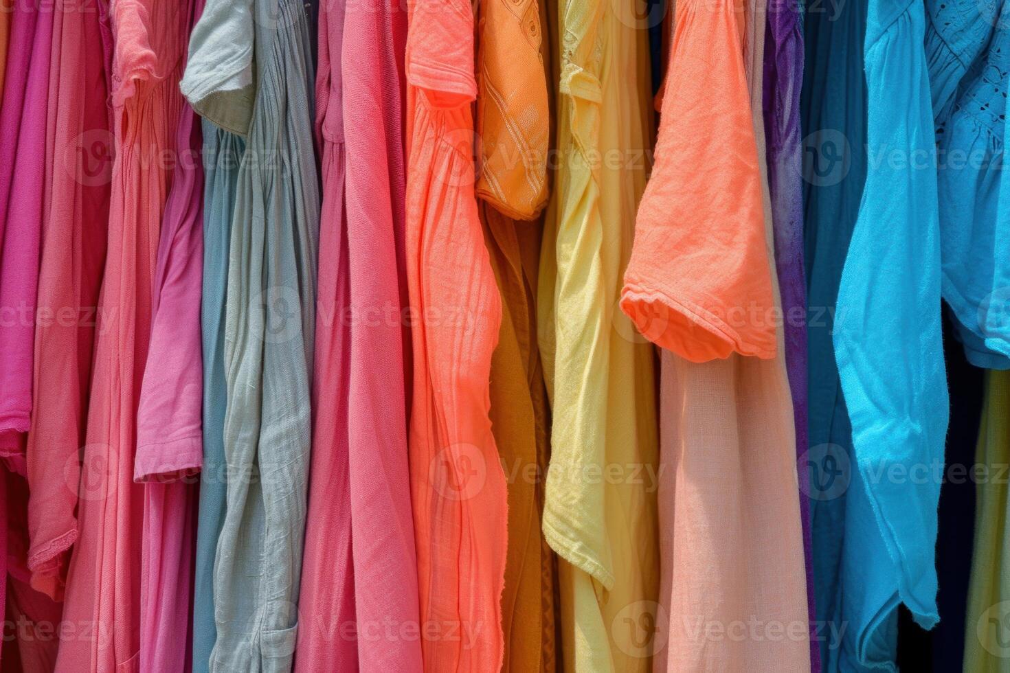 Eye-catching Basin colorful clothes. Generate Ai photo