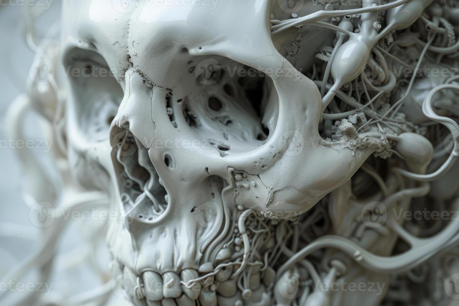 Complex Biomechancial skull. Generate Ai photo