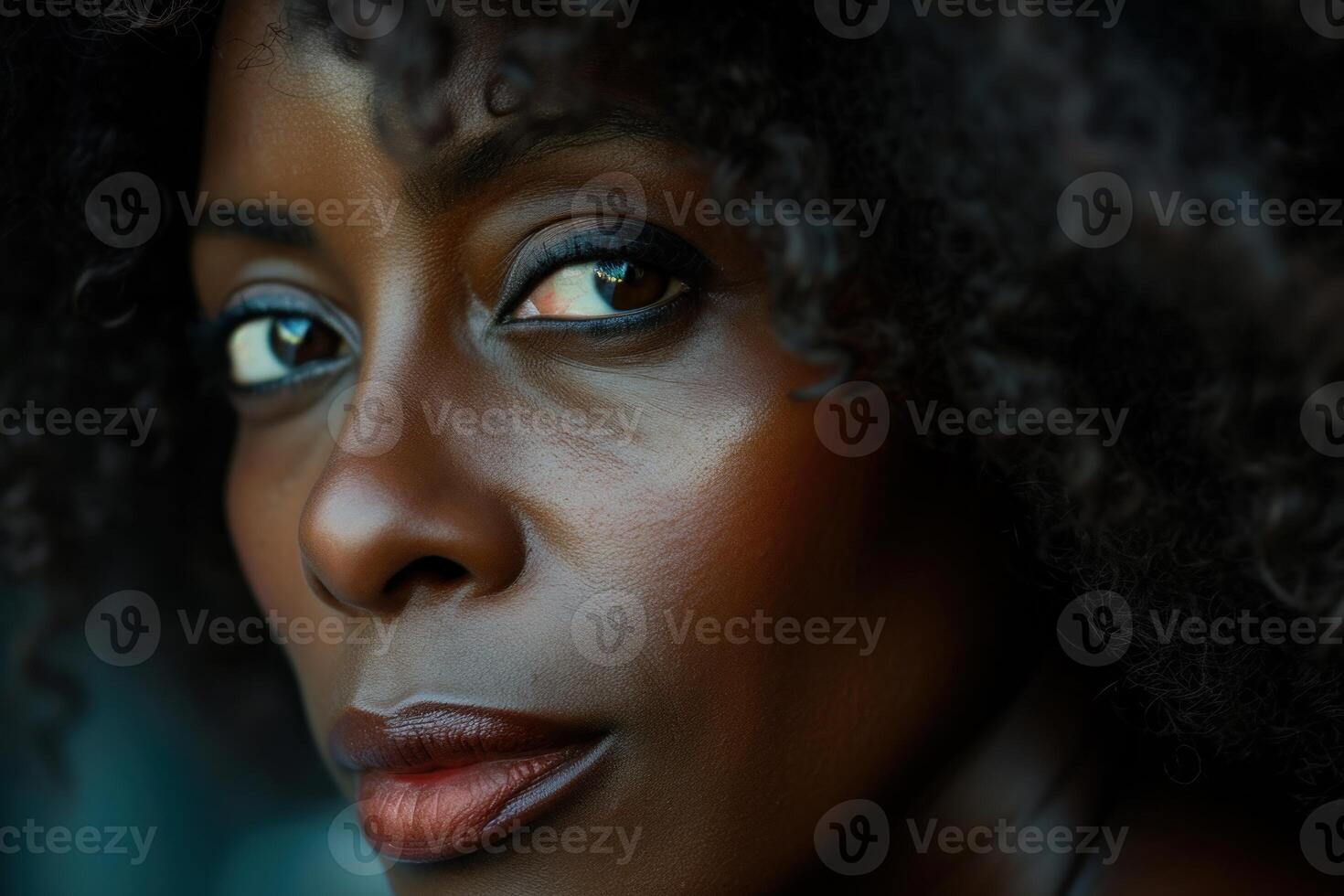Intense gaze of an african american woman photo