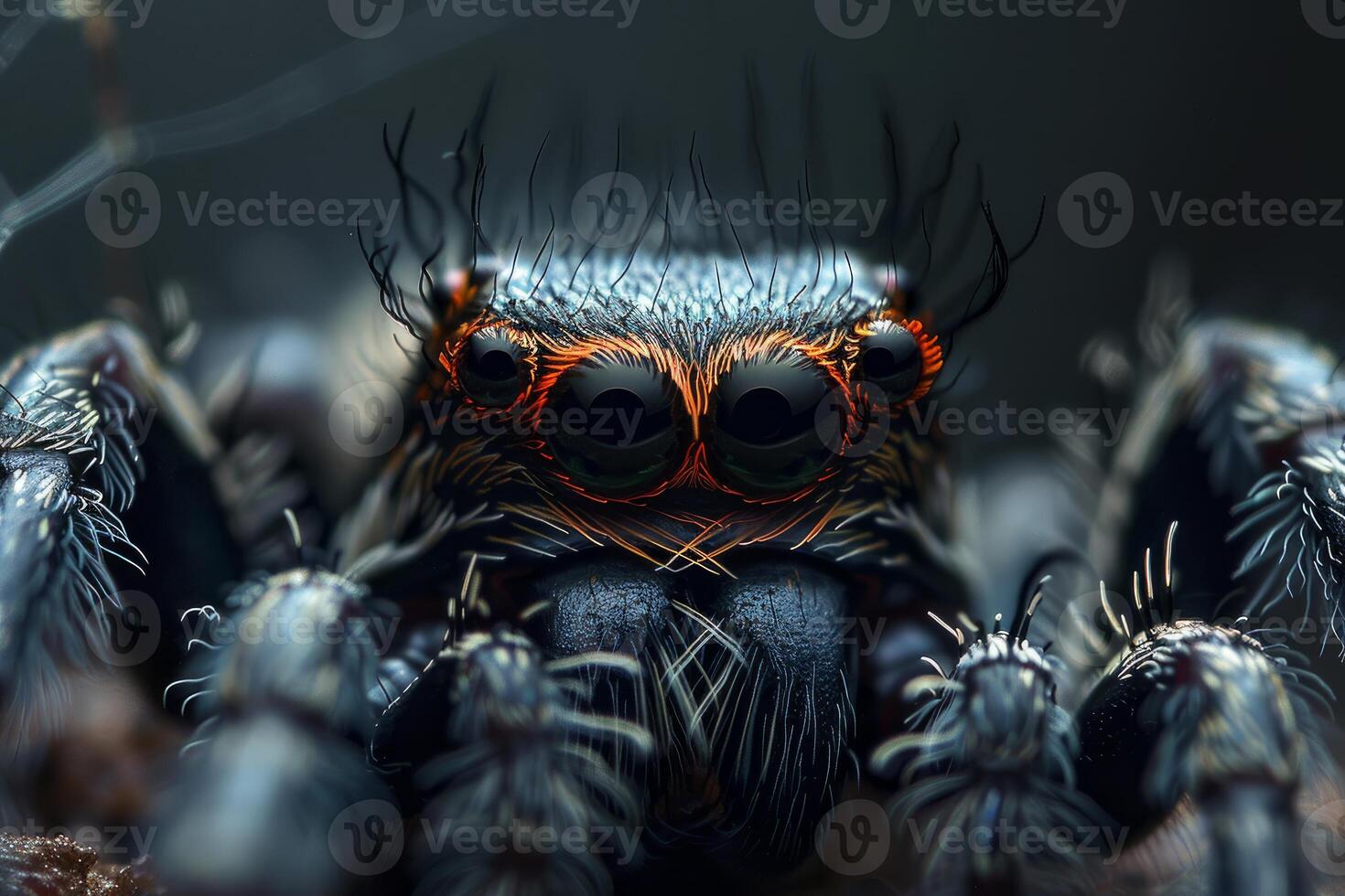 Macro portrait of a jumping spider photo
