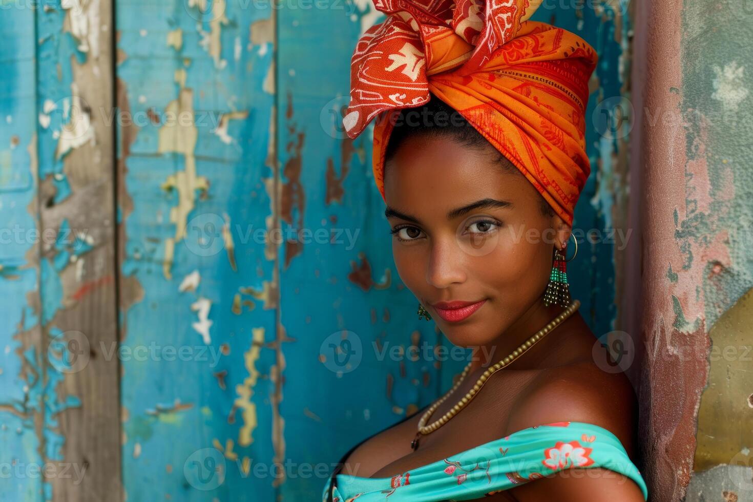 Elegant woman in traditional african attire photo