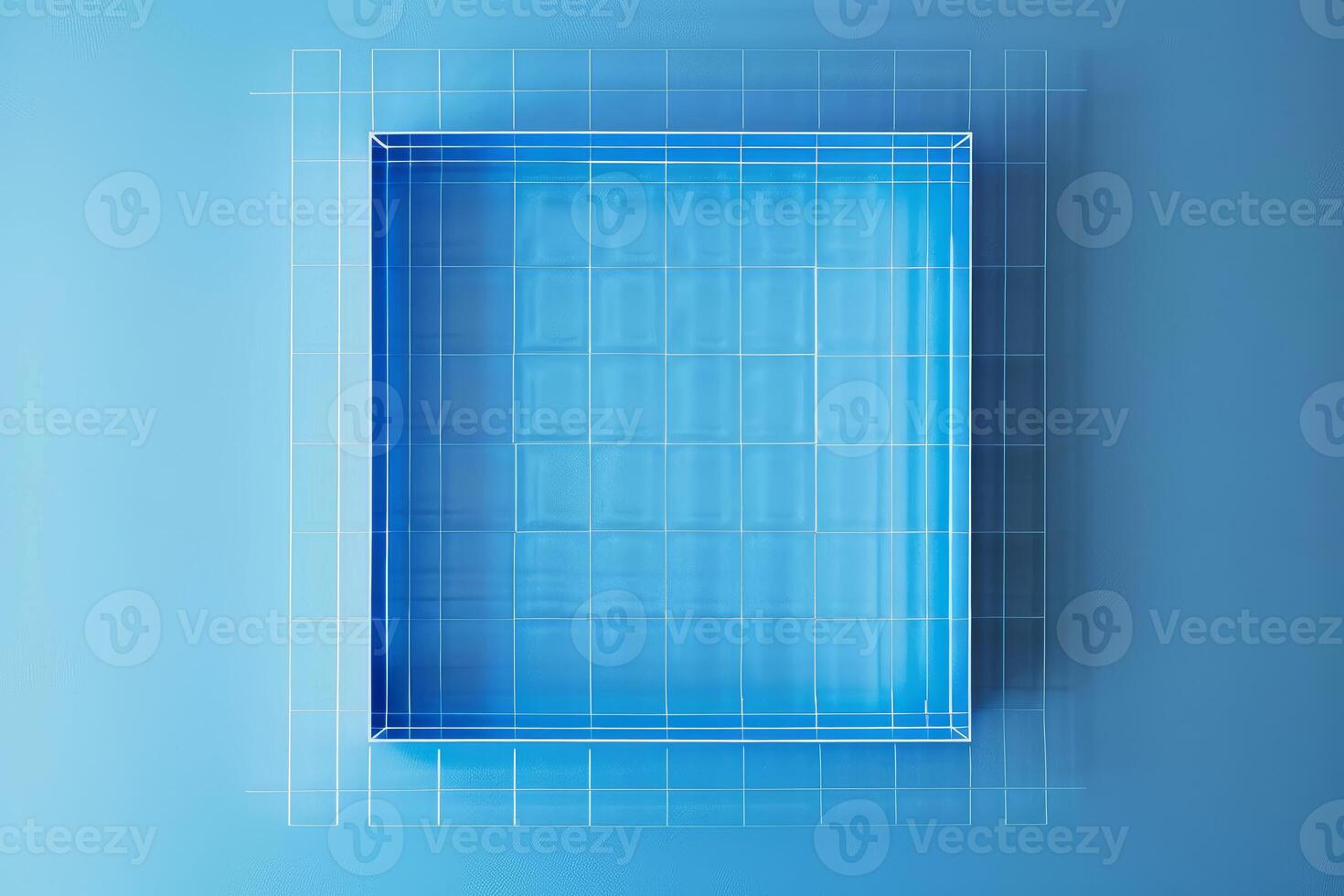 Abstract blue geometric background with depth photo