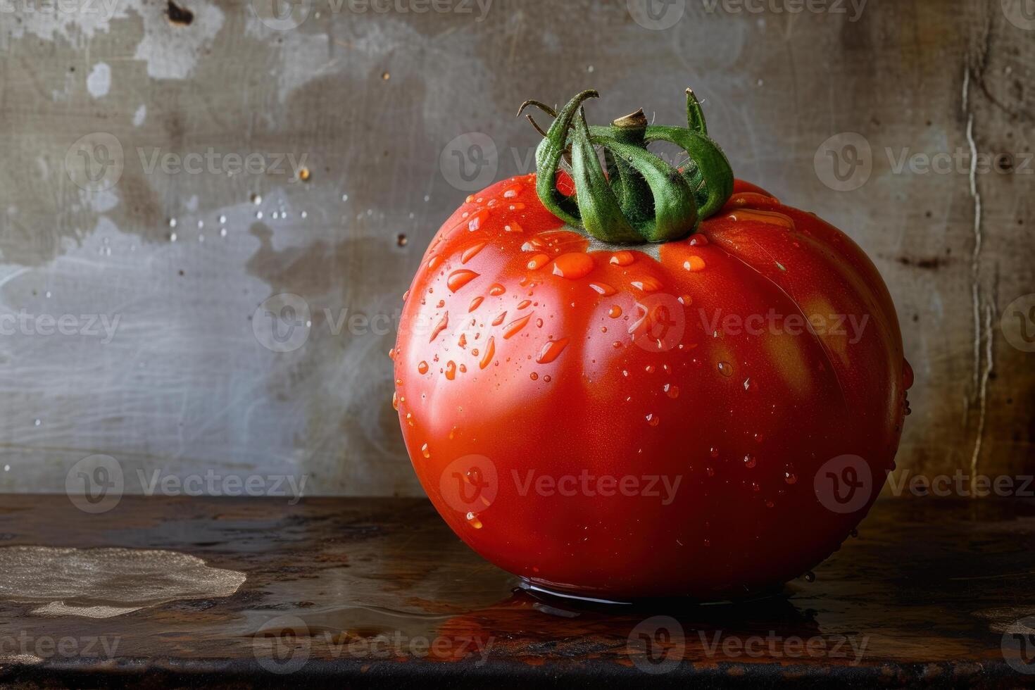 Succulent Big red tomato. Generate Ai photo