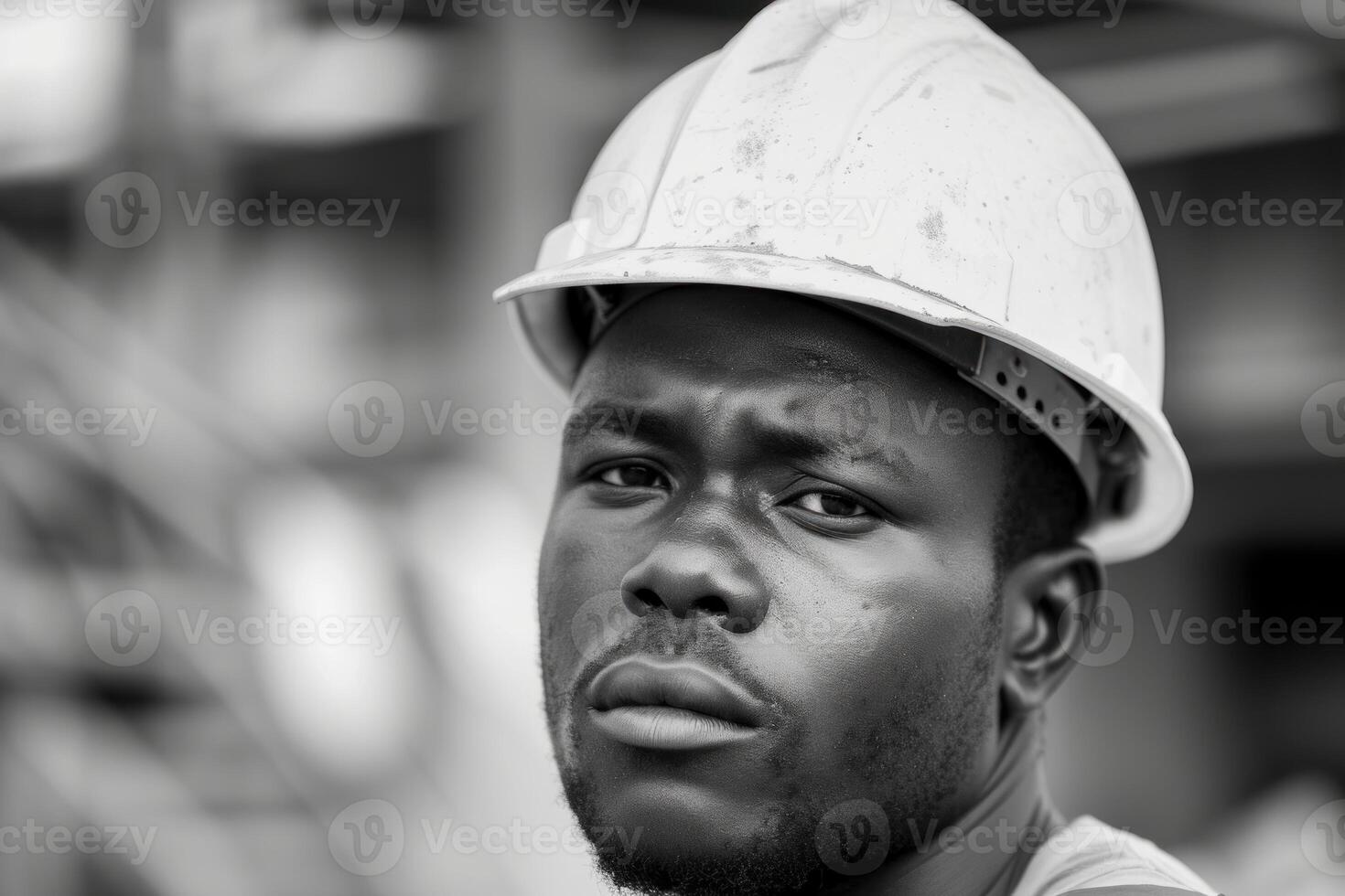 Tech-savvy Black construction worker. Generate ai photo