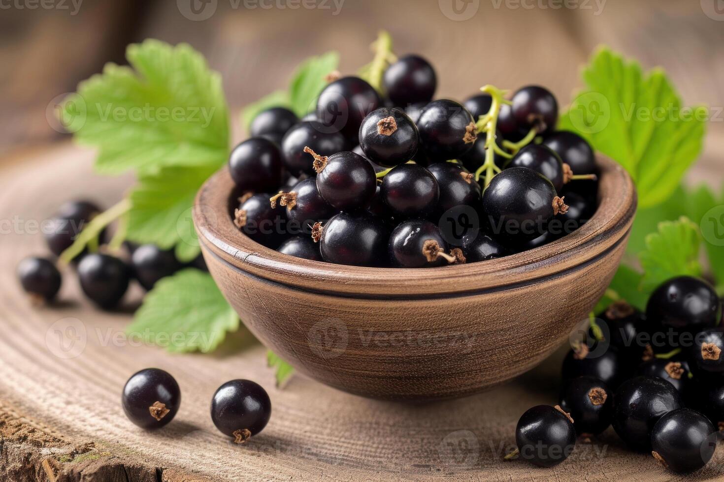 Tiny Black currant berries. Generate Ai photo