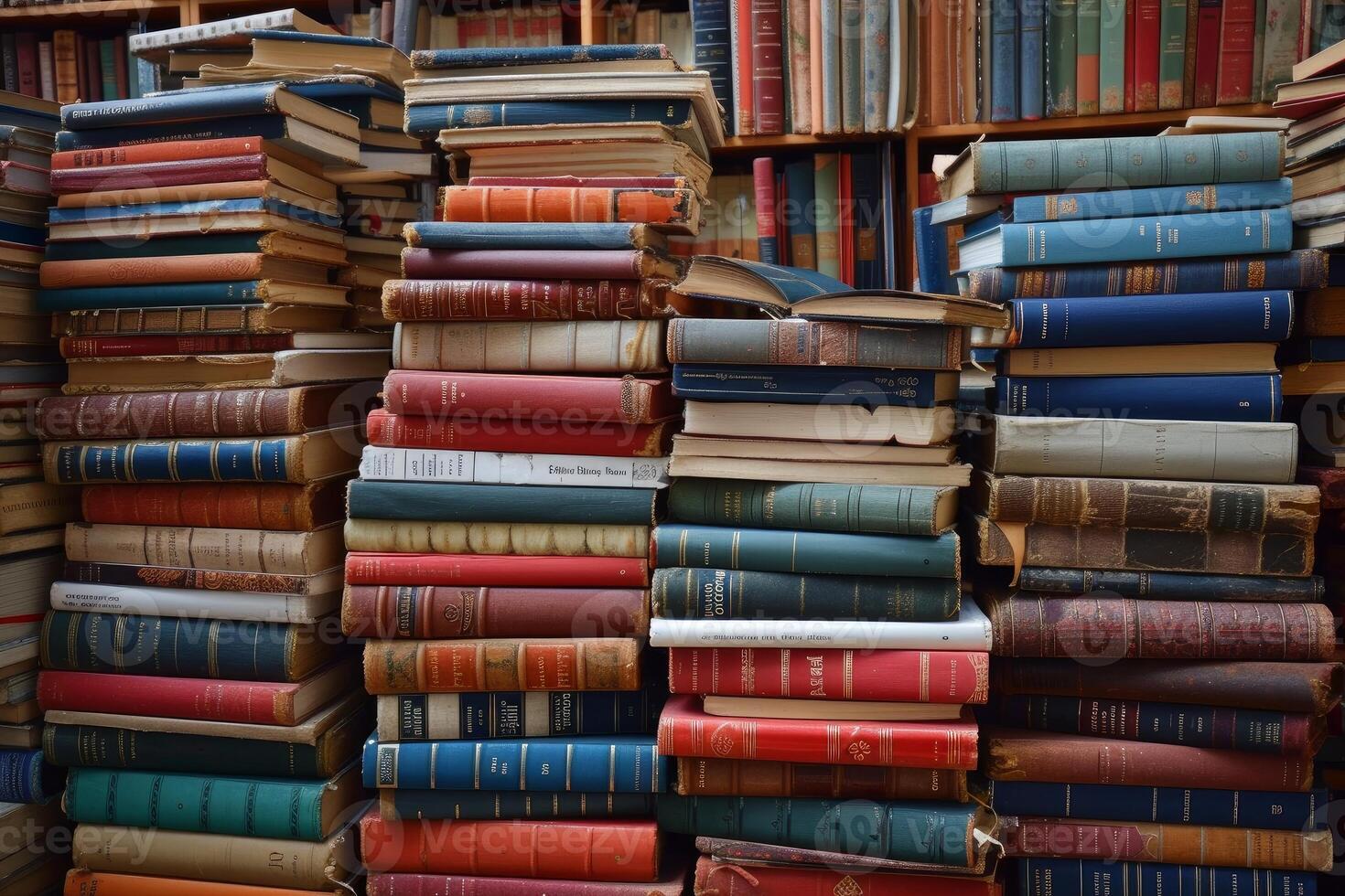 Piles of books in library 47341697 Stock Photo at Vecteezy