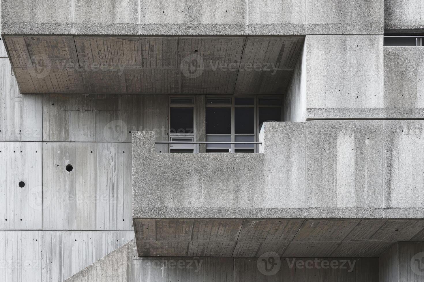 Brutalist architecture detail with window photo