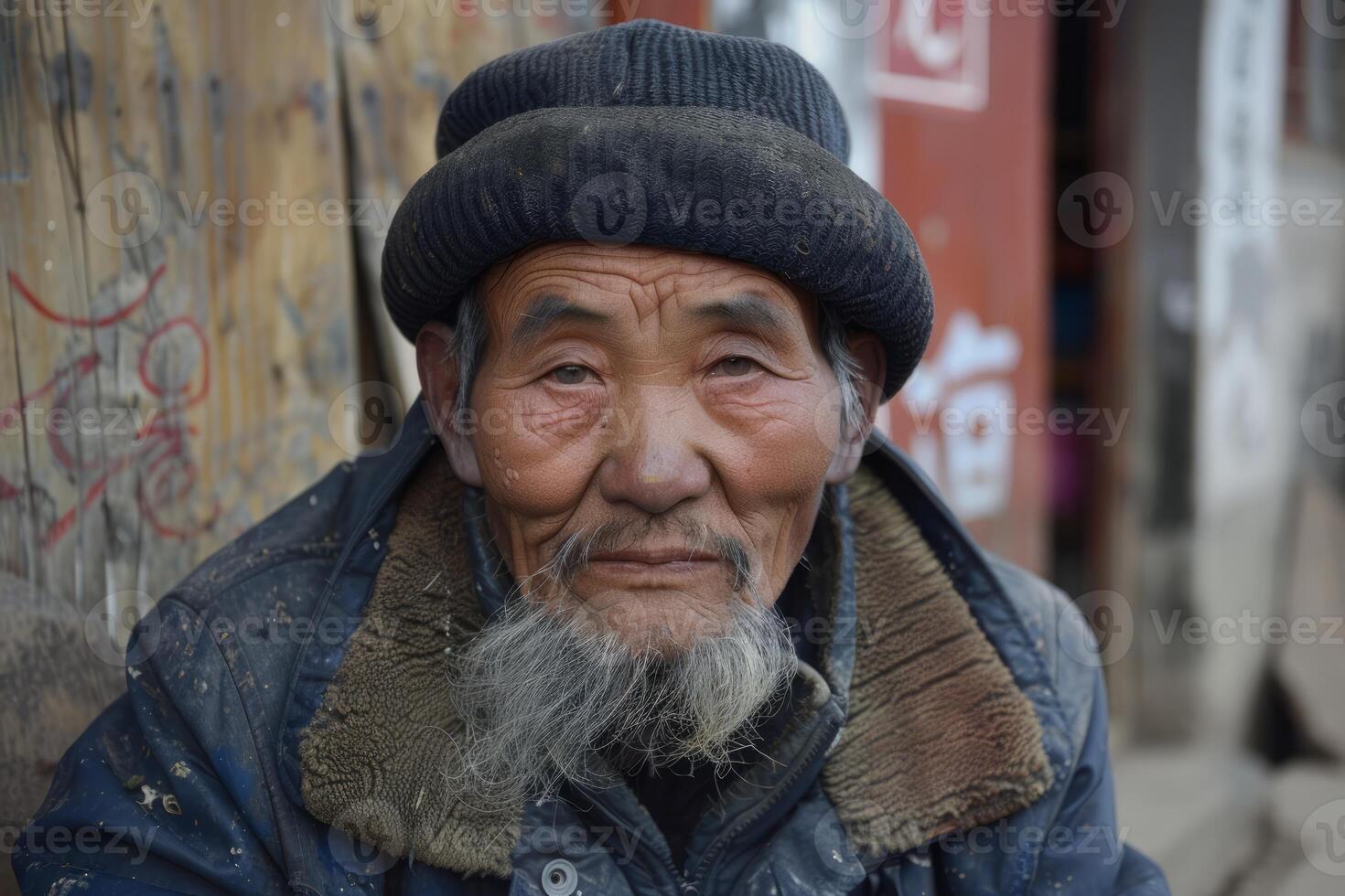 Elderly man with wisdom in his eyes photo