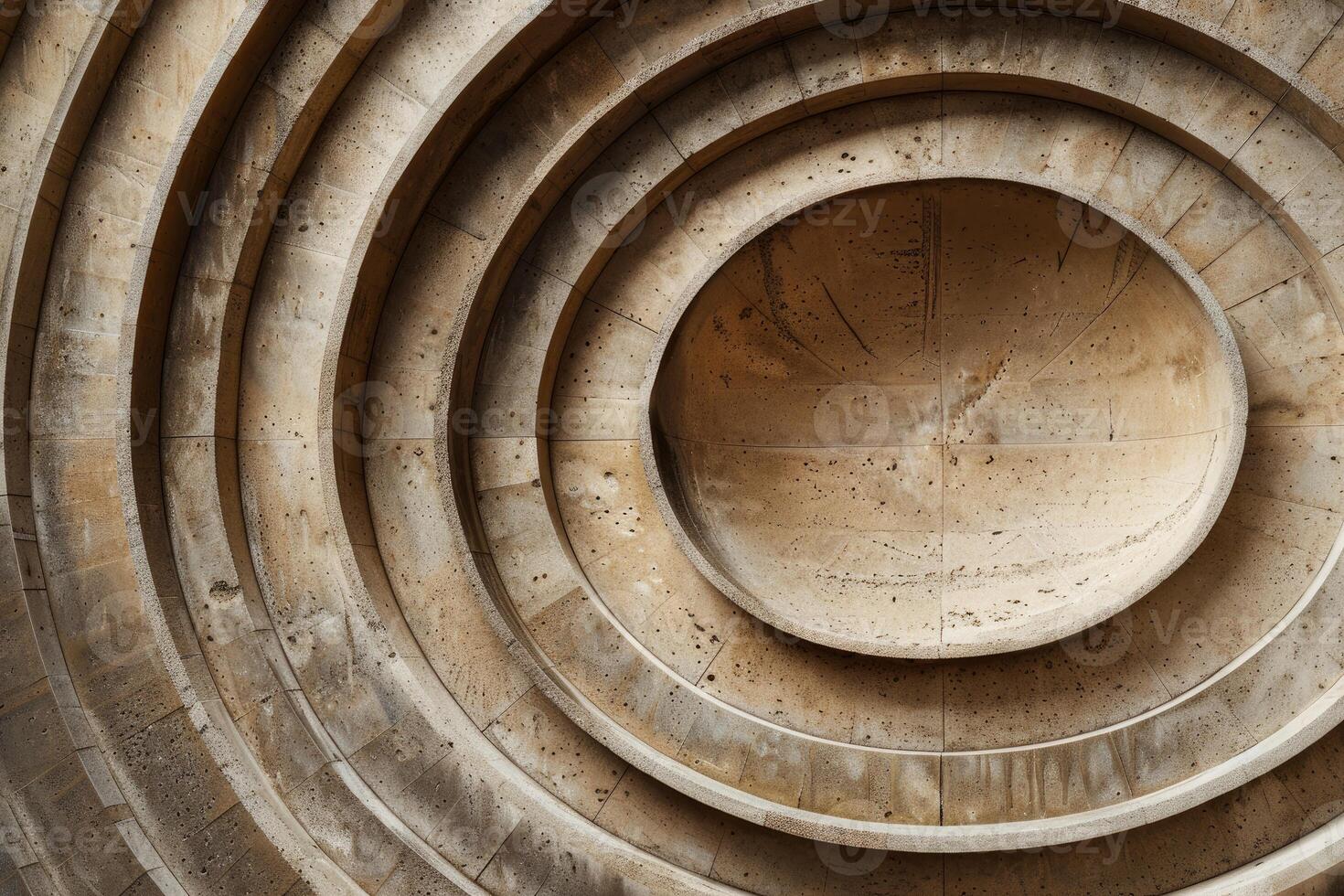 Abstract view of concentric circles in a concrete structure, creating a sense of geometric rhythm photo