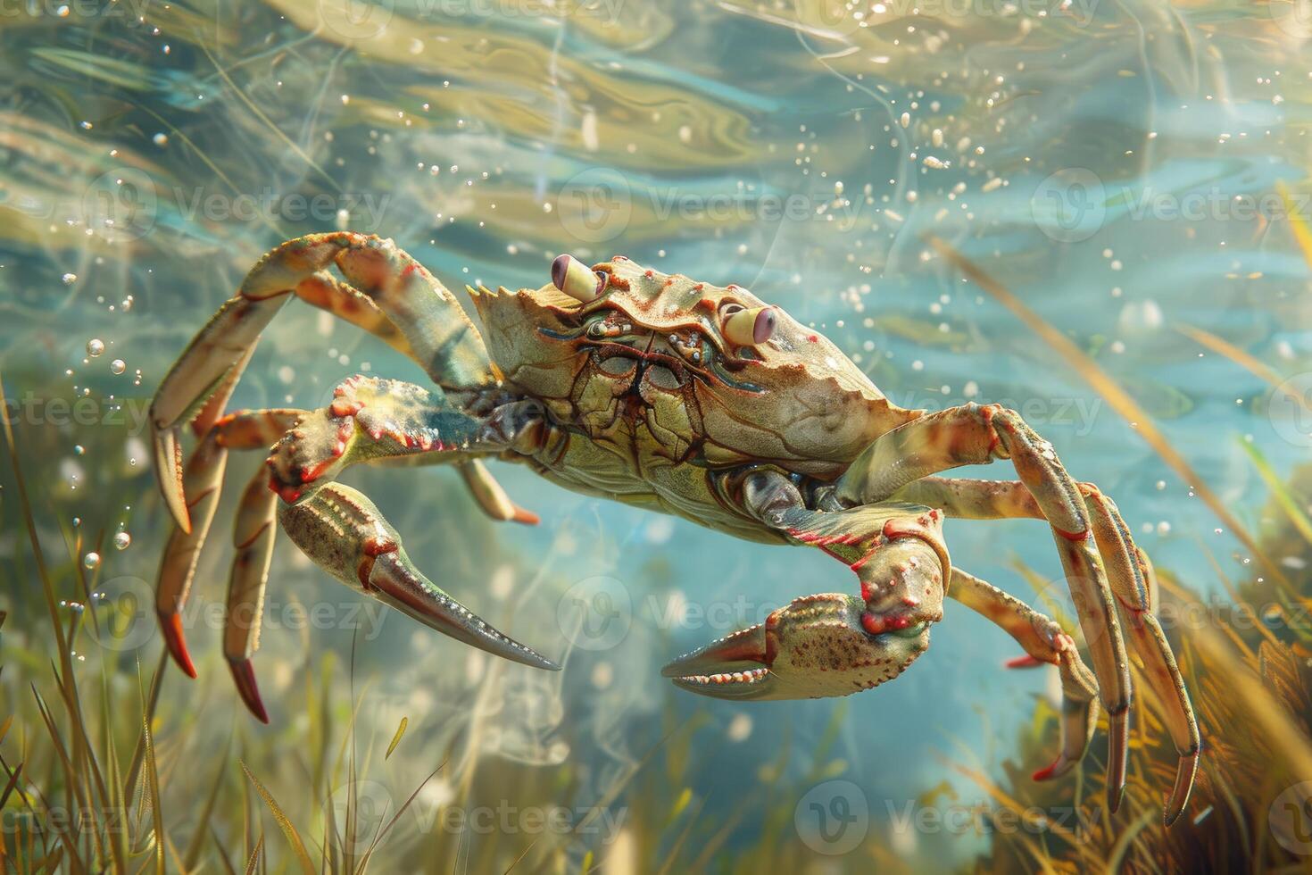 Majestic crab underwater in natural habitat photo