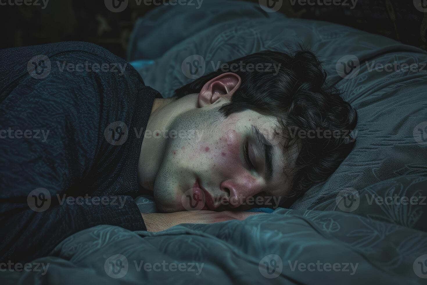 Serene sleep in dim light photo