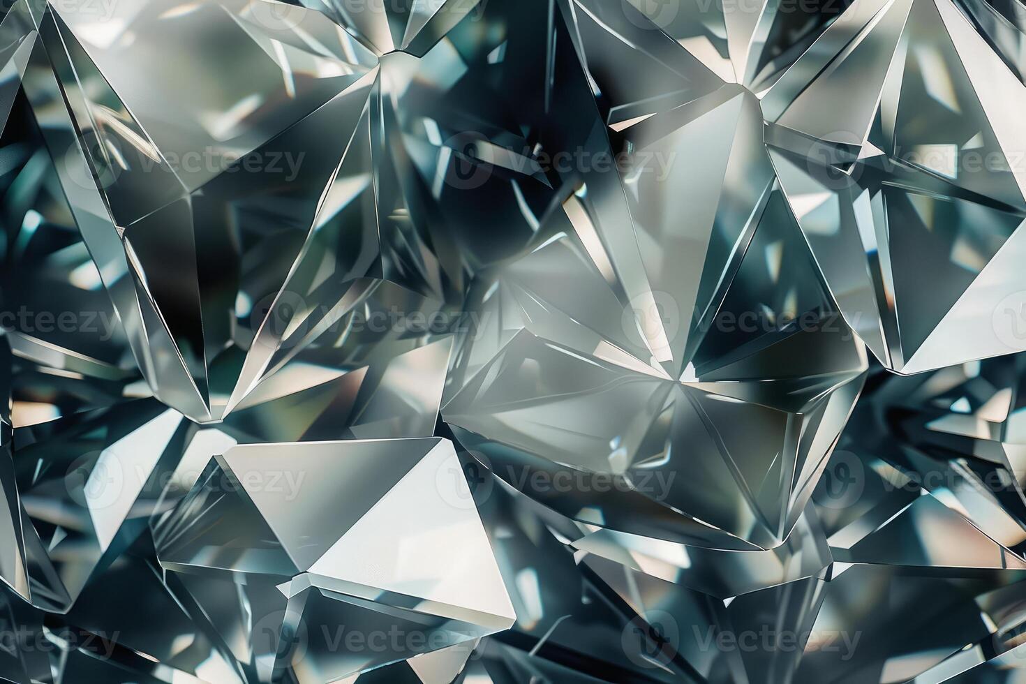 Digital image of a 3d crystal structure with a focus on geometric shapes and reflections photo