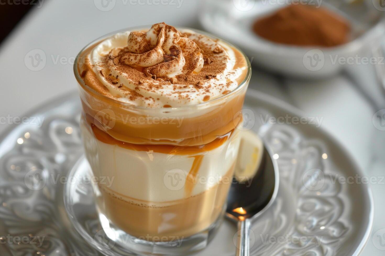 Decadent caramel whipped coffee delight photo