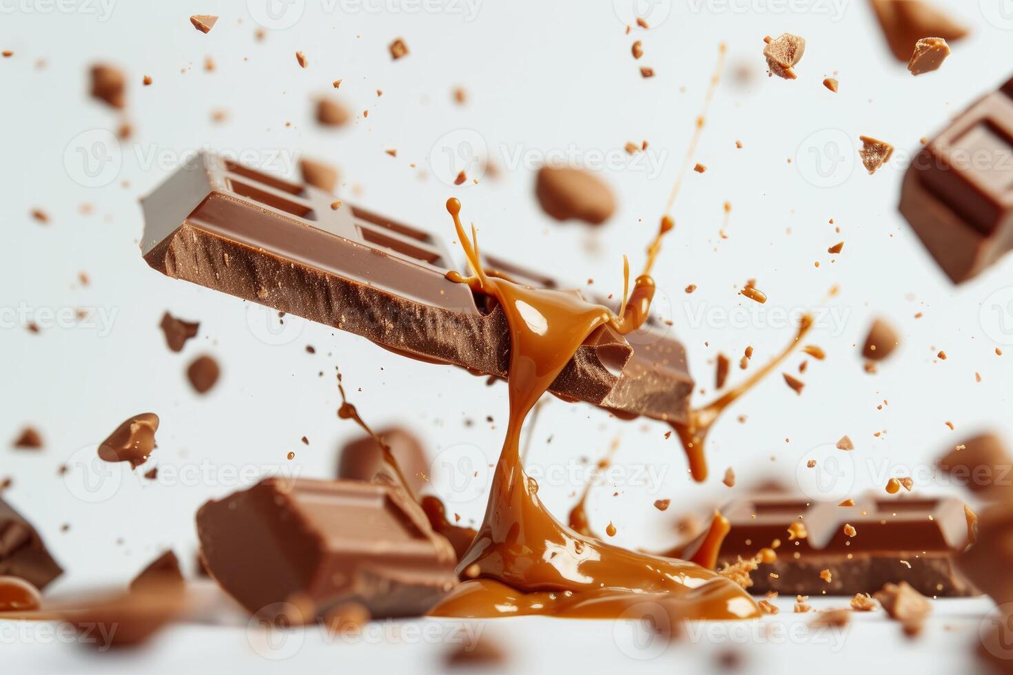 Chocolate explosion with caramel splash photo