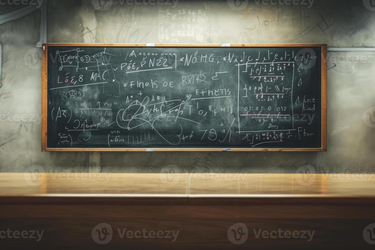 Abstract Blackboard scientific formulas. Generate Ai photo