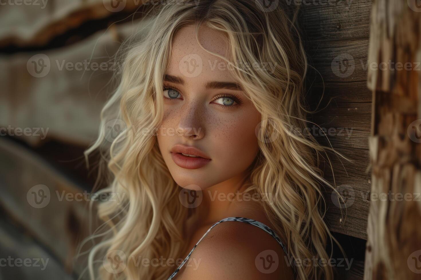 Serene beauty with captivating eyes photo