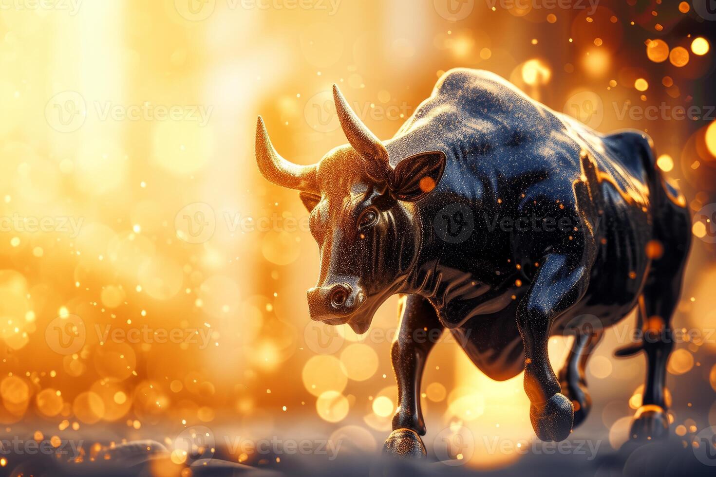 Majestic bull in golden light photo