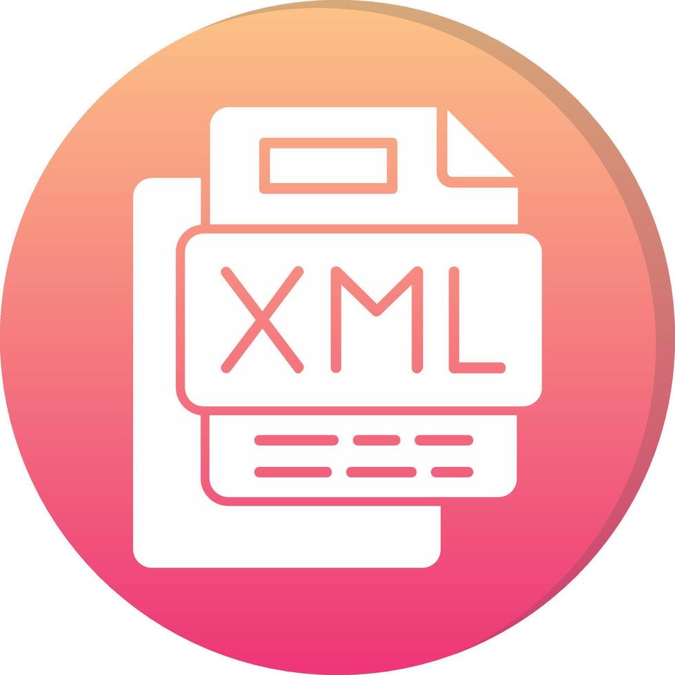 XML File Circle Icon vector