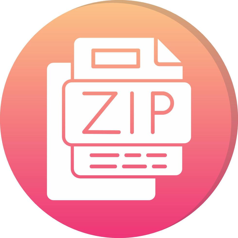 ZIP File Circle Icon vector