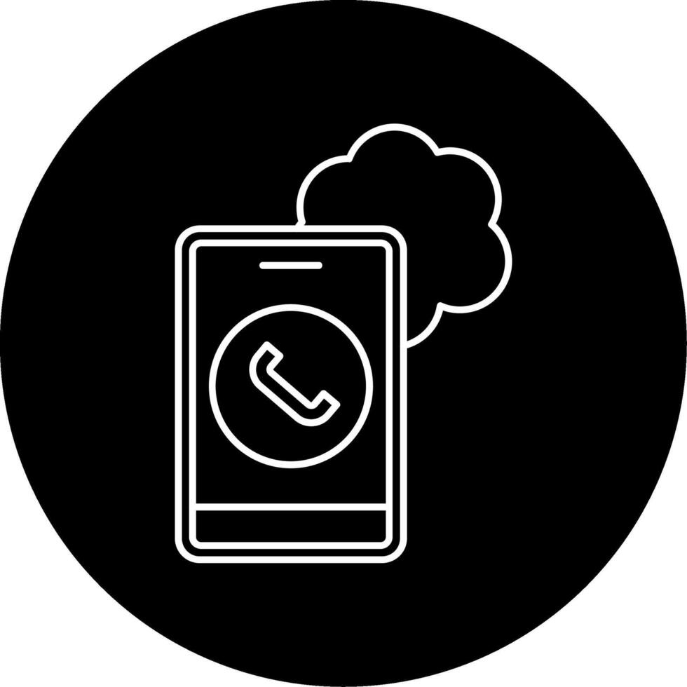 Cloud Based Calling Circle Icon vector