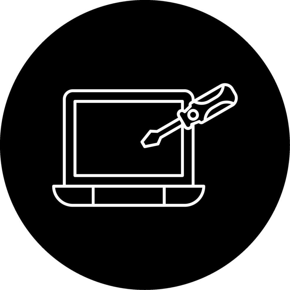 Laptop Repair Circle Icon vector