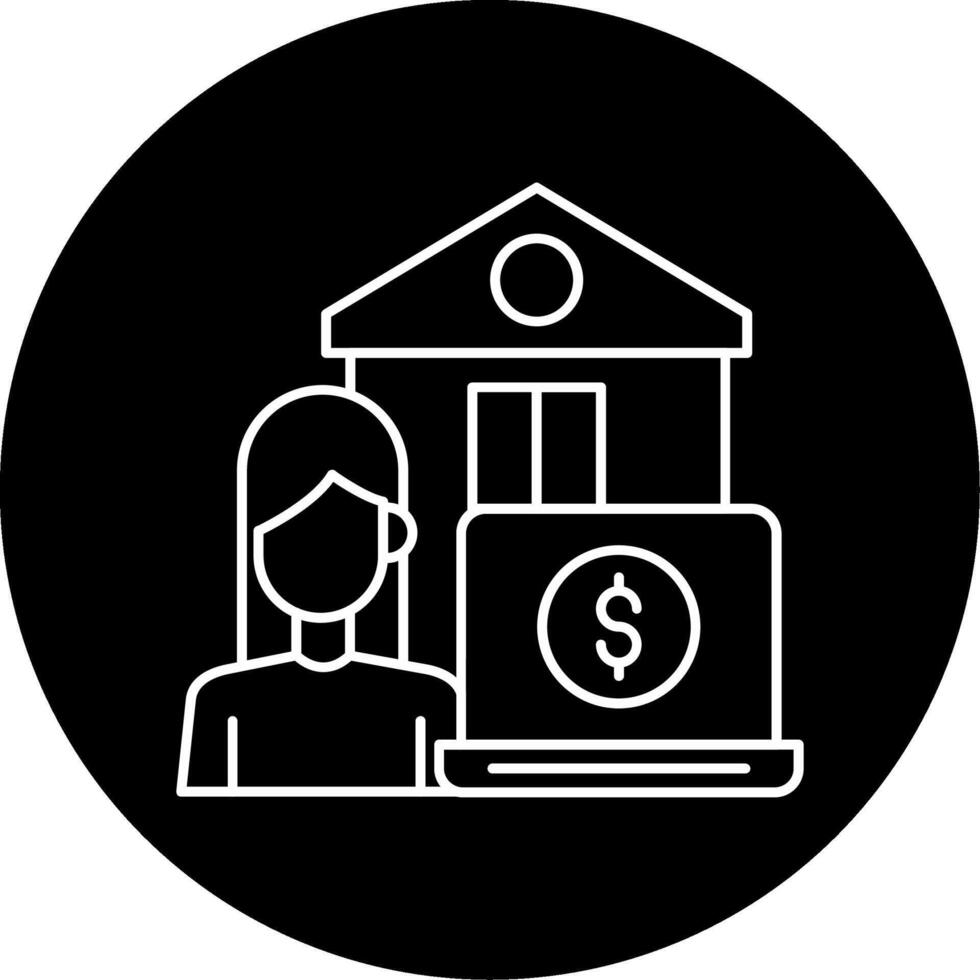 Work From Home Circle Icon vector