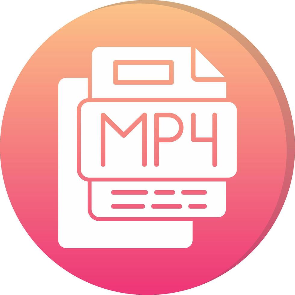 MP4 Music File Circle Icon vector