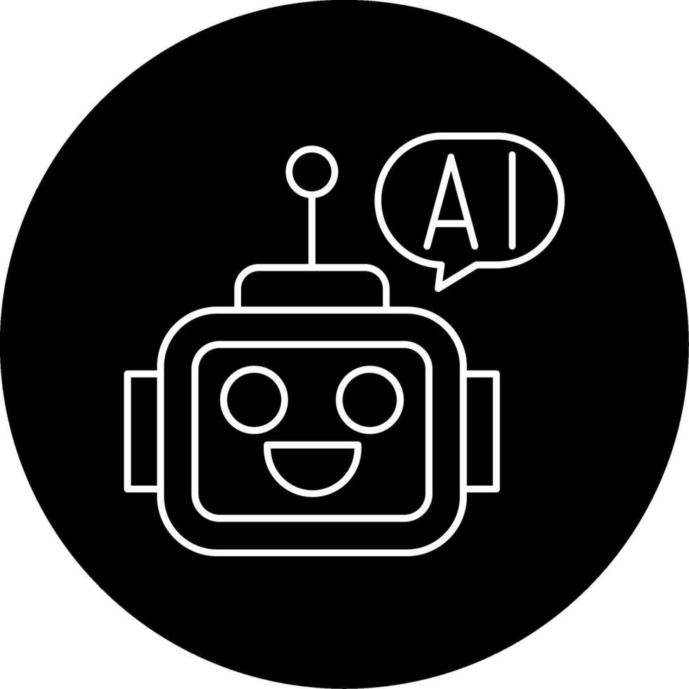 Ai Assistant Circle Icon vector