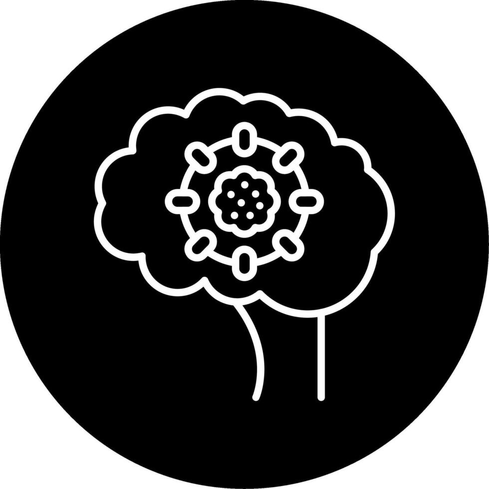 Brain Tumor Circle Icon vector