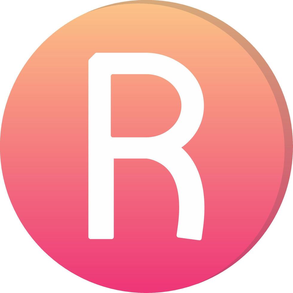 Capital R Icon vector