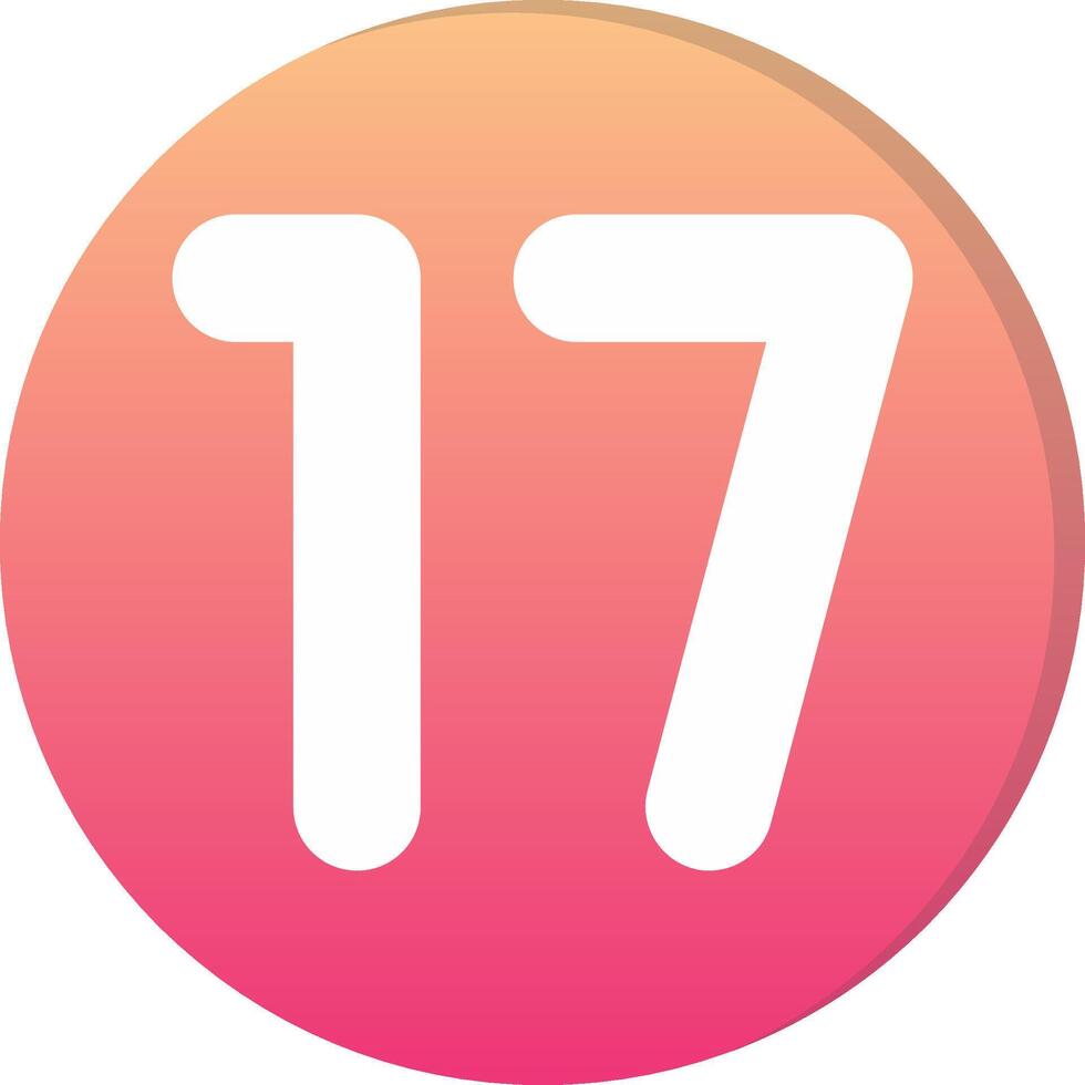 Seventeen Circle Icon vector